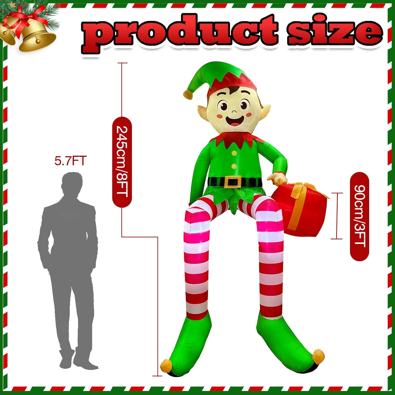 Christmas Inflatable Sitting elf Model with LED Lights,For Xmas Party Indoor Gift Decoration Props AU
Christmas Inflatable Sitting elf Model with LED Lights,For Xmas Party Indoor Gift Decoration Props AU
