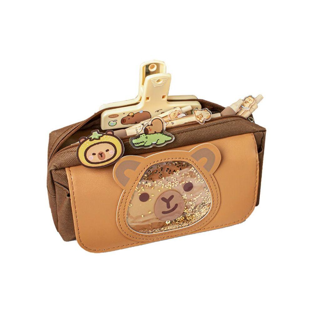 Cartoon Capibara Pen Bag Star Shaped Zipper Capibara Pencil Pouch Glitter Pen Case School Supplies
Cartoon Capibara Pen Bag Star Shaped Zipper Capibara Pencil Pouch Glitter Pen Case School Supplies