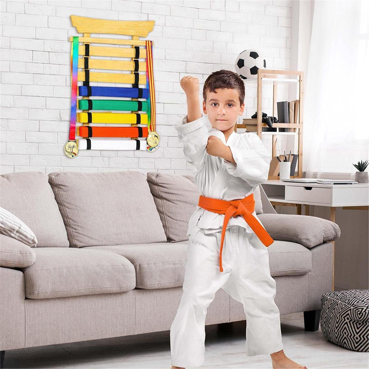 Wood Karate Belt Display Rack, 8 Belt Taekwondo Belt Display with Stickers, Martial Arts Belt Display Holder China Mainland
Wood Karate Belt Display Rack, 8 Belt Taekwondo Belt Display with Stickers, Martial Arts Belt Display Holder China Mainland