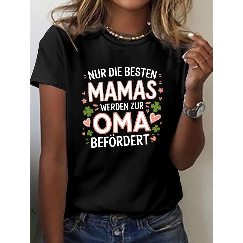 MAMAS Their Only the Best Mums Print T-shirt, Short Sleeve Crew Neck Casual Top for Summer & Spring, Women s Clothing S чёрный
MAMAS Their Only the Best Mums Print T-shirt, Short Sleeve Crew Neck Casual Top for Summer & Spring, Women s Clothing S чёрный
