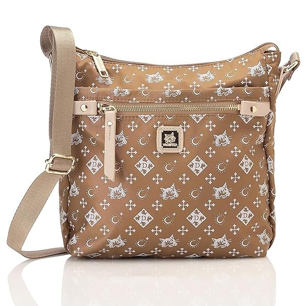 WACHIFIELD T2O Women s Shoulder Bag, Crossbody, Monogram, Stylish Cat Print, Dayan the Cat, WTSK-03, Oak and Gold
WACHIFIELD T2O Women s Shoulder Bag, Crossbody, Monogram, Stylish Cat Print, Dayan the Cat, WTSK-03, Oak and Gold