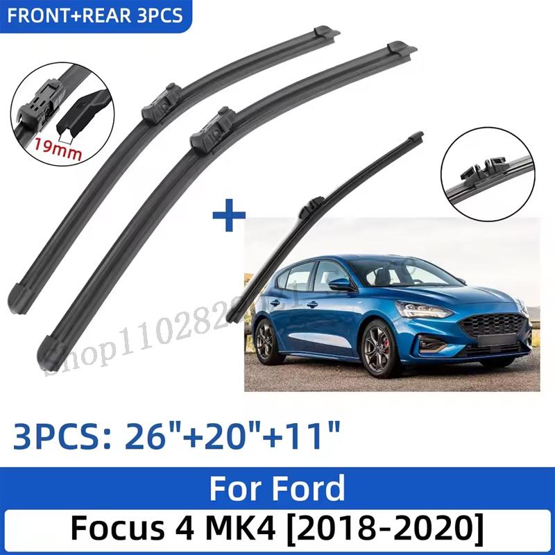 Для Ford Focus 4 MK4 2018-2020 26 +20 +11 Передние Задние Щетки Стеклоочистителя Лобовое Стекло Ветровое Стекло Очиститель Окна Аксессуары 2019 2020 чёрный