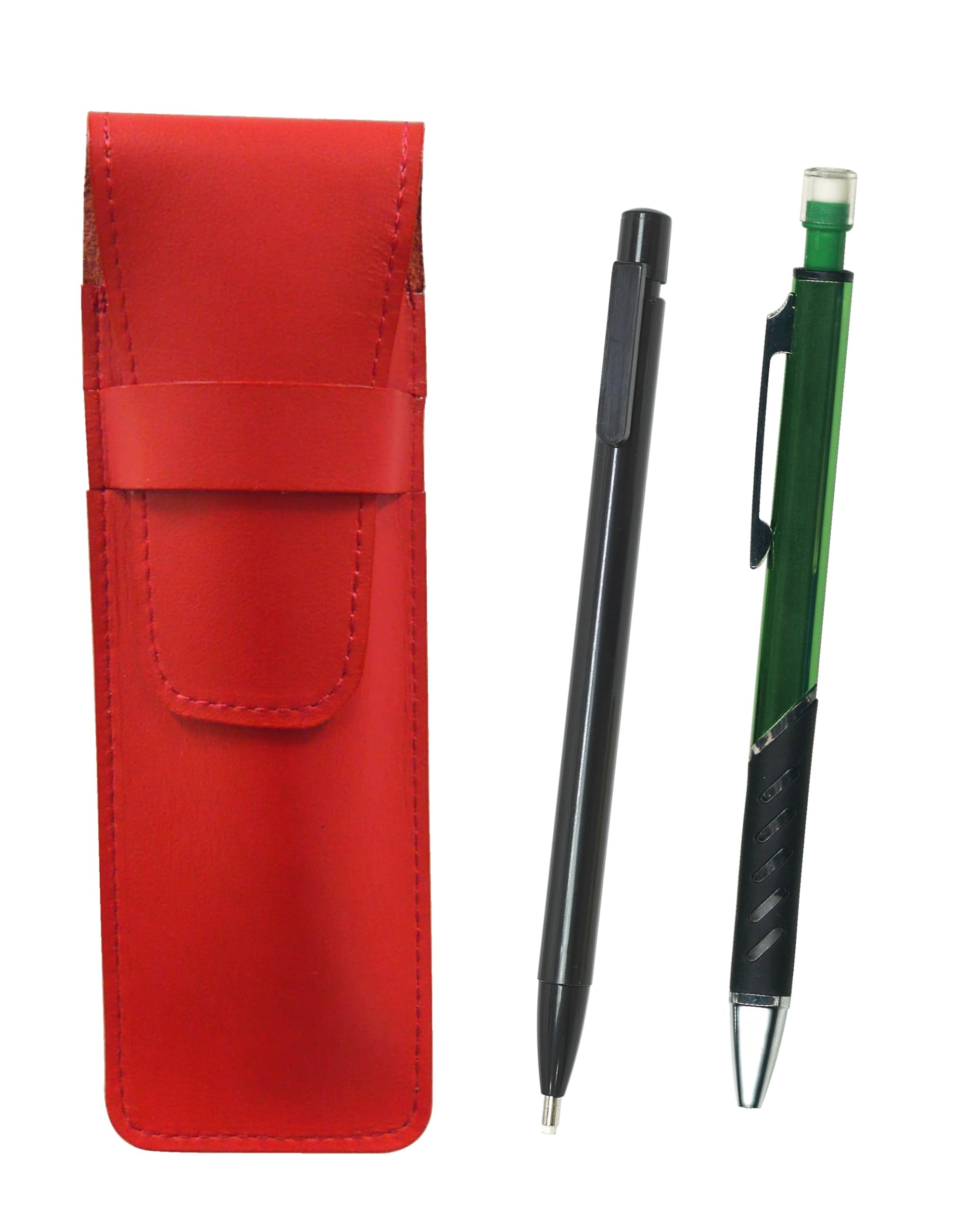 2 Pack Slim Cowhide Pencil Case Red with Extra Fine Knock Eraser Black and Metal Color Mechanical Pencil Green ASRER15B-SI2067SP-G-2
2 Pack Slim Cowhide Pencil Case Red with Extra Fine Knock Eraser Black and Metal Color Mechanical Pencil Green ASRER15B-SI2067SP-G-2
