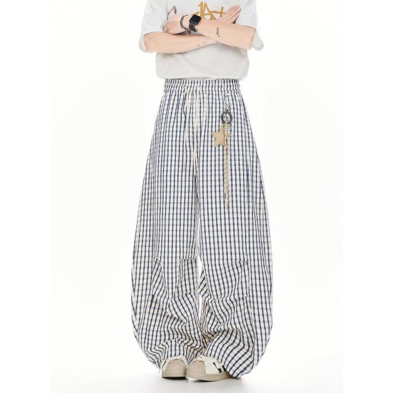 Women s Blue Plaid Wide-Leg Casual Pants - Summer 2025 Collection, Lightweight, Pleated Design, Relaxed Fit. 3XL
Women s Blue Plaid Wide-Leg Casual Pants - Summer 2025 Collection, Lightweight, Pleated Design, Relaxed Fit. 3XL