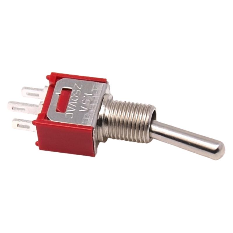 SMTS 2-Position Toggle Switch, 3 or 6-Pin, Horizontal Right-Angle, 2.54mm Pin Pitch, 5mm Height
SMTS 2-Position Toggle Switch, 3 or 6-Pin, Horizontal Right-Angle, 2.54mm Pin Pitch, 5mm Height