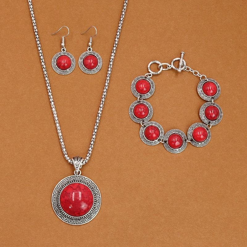 Богемный винтажный стиль, бирюзовое ожерелье, круглое ожерелье с бриллиантами, браслет, серьги, комплект ювелирных изделий
Богемный винтажный стиль, бирюзовое ожерелье, круглое ожерелье с бриллиантами, браслет, серьги, комплект ювелирных изделий