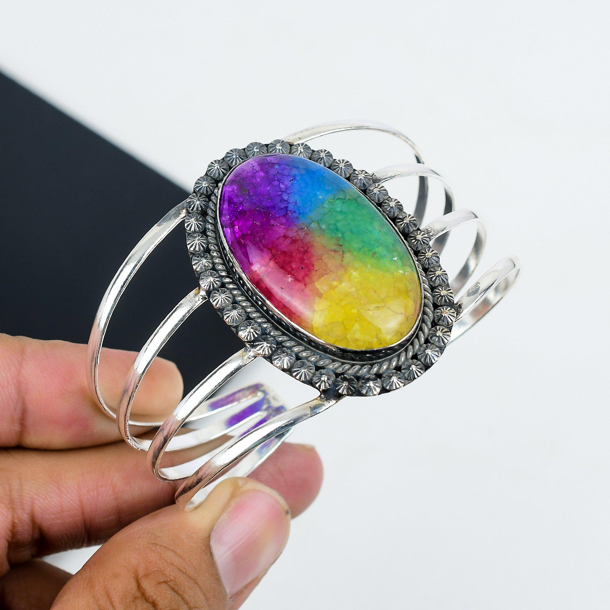 Natural Rainbow Color Quartz Gemstone Handmade 925 Sterling Silver Cuff Bangle, Rainbow Color Quartz Bangle,For Wife, Unisex Bangle, Gifts For Love 6 жёлтый
Natural Rainbow Color Quartz Gemstone Handmade 925 Sterling Silver Cuff Bangle, Rainbow Color Quartz Bangle,For Wife, Unisex Bangle, Gifts For Love 6 жёлтый