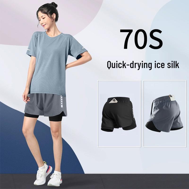 Icedness Plus Size Quick-Dry Summer Yoga Outfit - Loose Top & Tight Shorts for Fitness & Running M темно-сірий
Icedness Plus Size Quick-Dry Summer Yoga Outfit - Loose Top & Tight Shorts for Fitness & Running M темно-сірий