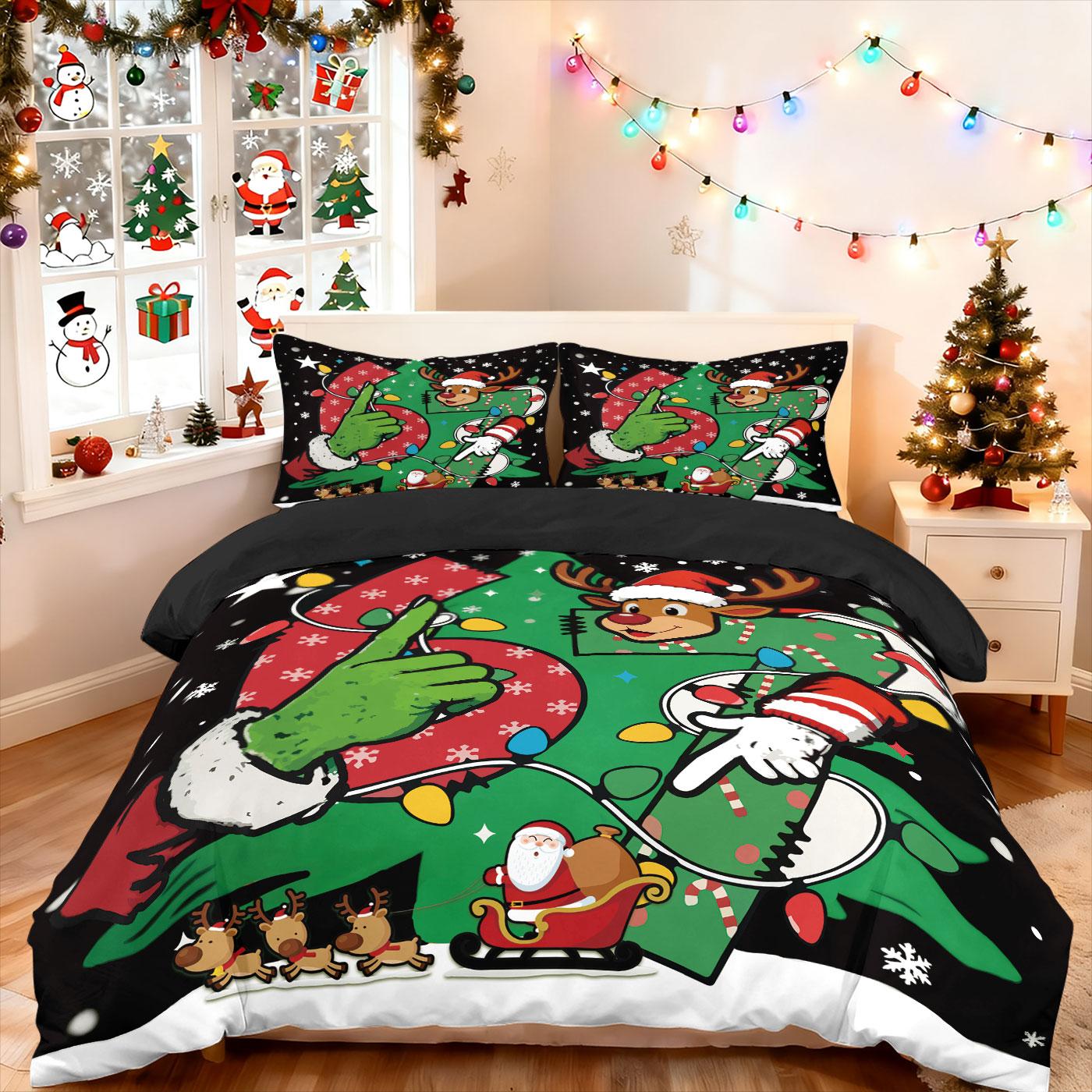 3pcs funny Christmas 67 element printed coreless duvet cover set, multi size bedroom bedding decoration, machine washable 135x200cm-EU-Single&set
3pcs funny Christmas 67 element printed coreless duvet cover set, multi size bedroom bedding decoration, machine washable 135x200cm-EU-Single&set