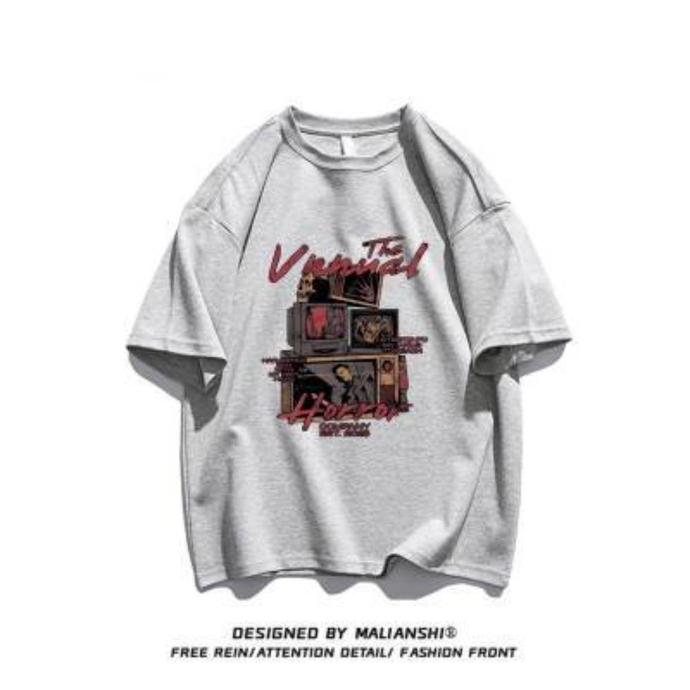 High Street Design Short Sleeve Printed T-Shirt Summer Couple Men s and Women s Cotton Loose Heavy Top Versatile XXXL світло-сірого кольору
High Street Design Short Sleeve Printed T-Shirt Summer Couple Men s and Women s Cotton Loose Heavy Top Versatile XXXL світло-сірого кольору