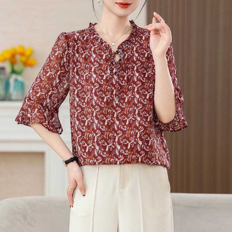 2026 Summer/Spring Floral Chiffon Bell Sleeve Lace Top 2XL вина червоного кольору
2026 Summer/Spring Floral Chiffon Bell Sleeve Lace Top 2XL вина червоного кольору