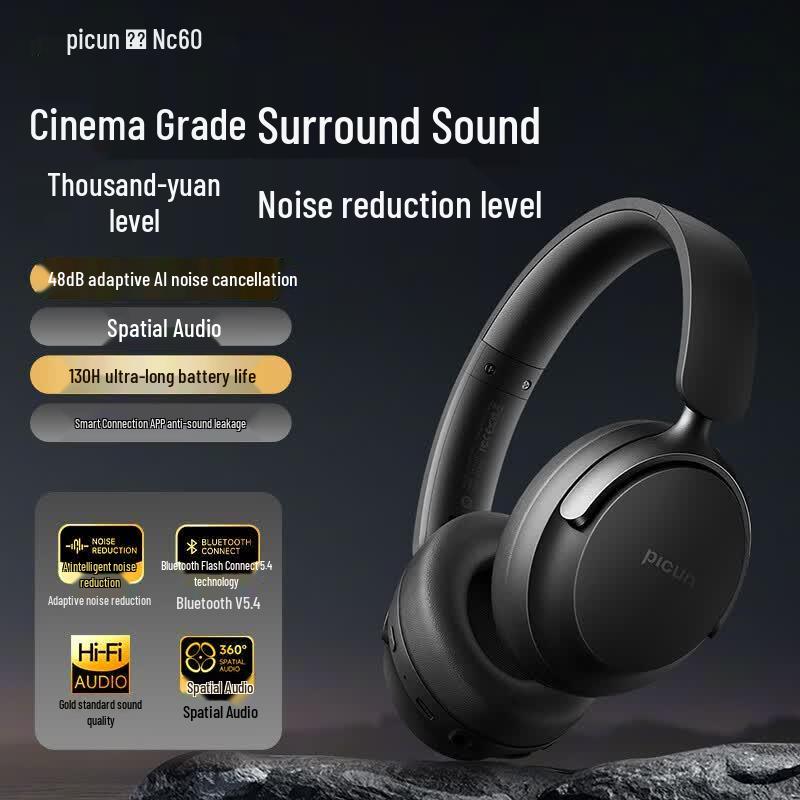 Picun NC60 Adaptive ANC Wireless Headphones
Picun NC60 Adaptive ANC Wireless Headphones