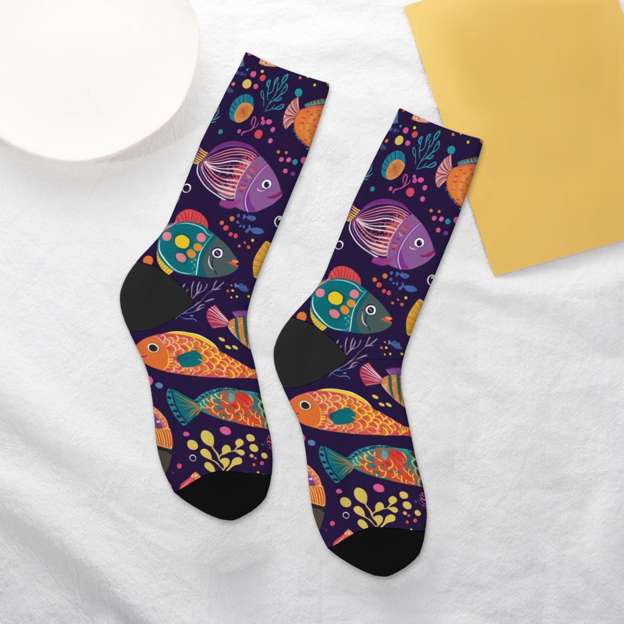 Ocean Elements Bright Fish Print Unisex Fashion Socks Harajuku Retro Abstract Art Crew Socks Soft Breathable Casual Sports Socks One Size
Ocean Elements Bright Fish Print Unisex Fashion Socks Harajuku Retro Abstract Art Crew Socks Soft Breathable Casual Sports Socks One Size