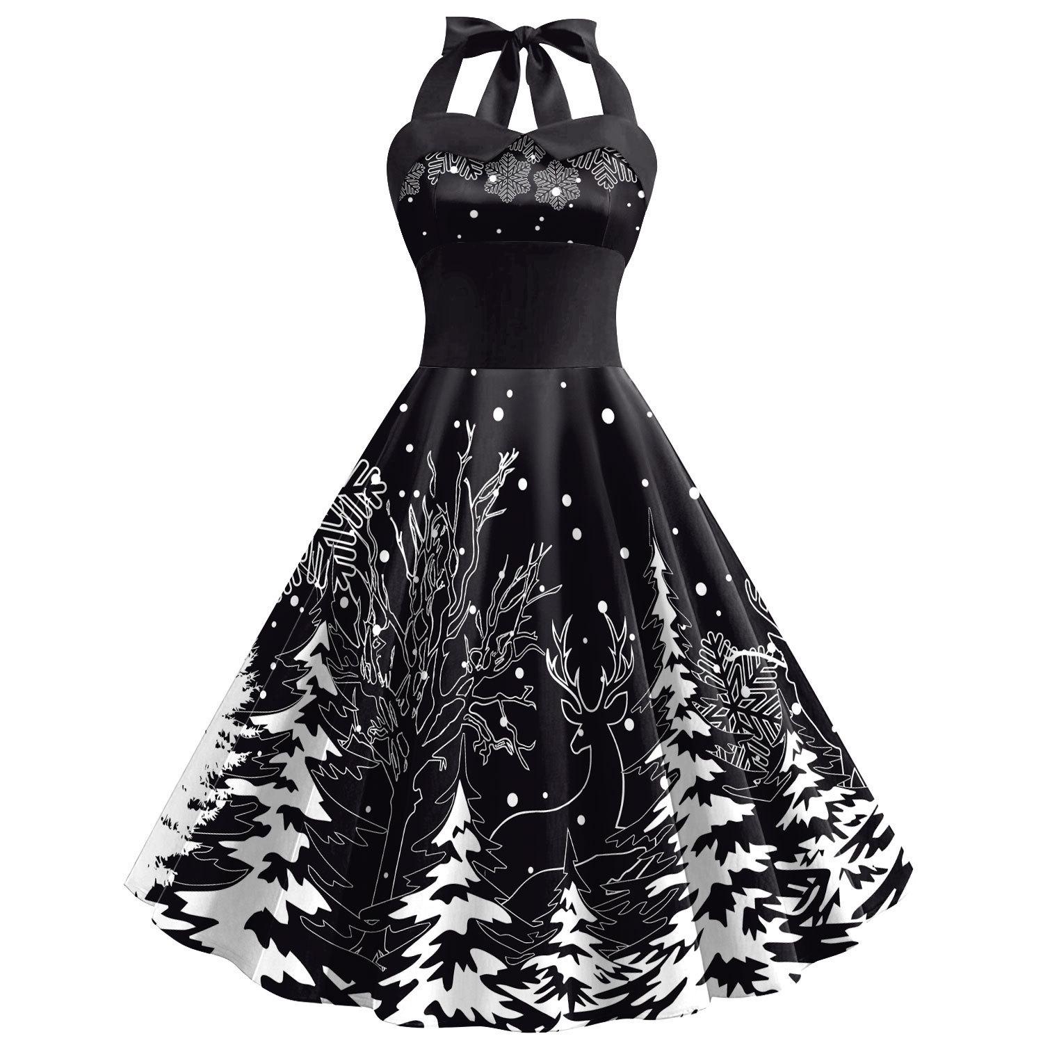 2025 Women s Christmas Snowflake Print Dress with Tie-Up Straps and High-Waisted Skirt X-Large
2025 Women s Christmas Snowflake Print Dress with Tie-Up Straps and High-Waisted Skirt X-Large
