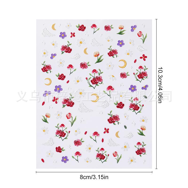 3D Embossed Cute Garden Flower Crayon Nail Stickers - Hand-Painted Graffiti Cartoon Decals
3D Embossed Cute Garden Flower Crayon Nail Stickers - Hand-Painted Graffiti Cartoon Decals