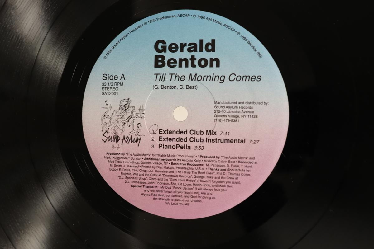 12inch Record GERALD BENTON Till The Morning Comes SA12001 SOUND ASYLUM R 1995 US Dance Electronica Used
12inch Record GERALD BENTON Till The Morning Comes SA12001 SOUND ASYLUM R 1995 US Dance Electronica Used