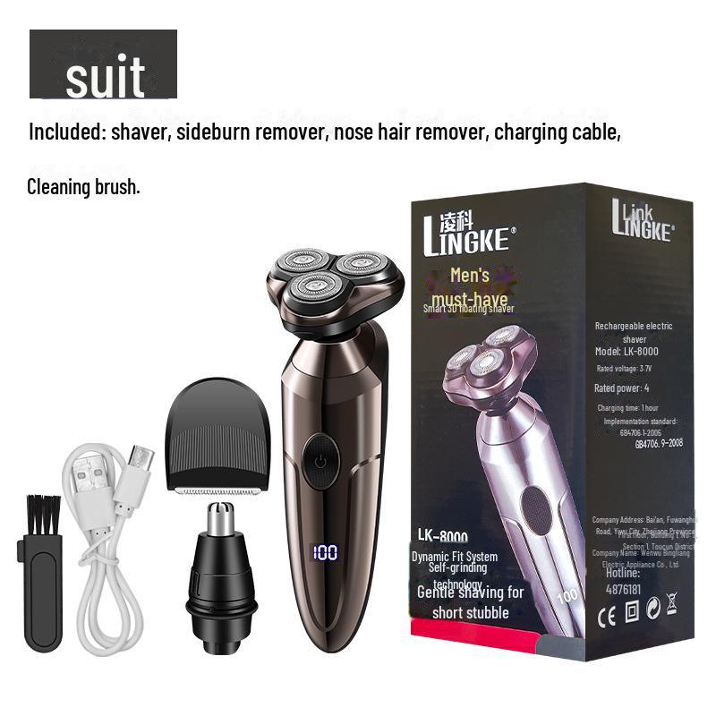 Мужская бритва Lingke 8000 — модель 2024 года, тройная головка, двойное кольцо, плавающие лезвия, светодиодный дисплей Combination version, one machine, three heads
Мужская бритва Lingke 8000 — модель 2024 года, тройная головка, двойное кольцо, плавающие лезвия, светодиодный дисплей Combination version, one machine, three heads