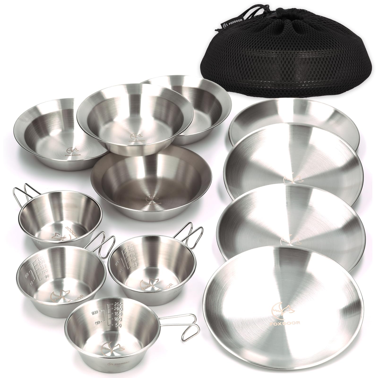 FOXDOOR Outdoor Tableware Set of 3 and Set of Sierra Compact Stainless Family Pieces of Each Pieces Set, 4, Cup, Storage, Steel, Camping, Barbecue, (4
FOXDOOR Outdoor Tableware Set of 3 and Set of Sierra Compact Stainless Family Pieces of Each Pieces Set, 4, Cup, Storage, Steel, Camping, Barbecue, (4
