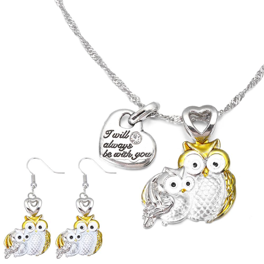 Fashion Metal Lettering Love Two-Color Owl Earring Animal Pendant Owl Necklace Mother and Child
Fashion Metal Lettering Love Two-Color Owl Earring Animal Pendant Owl Necklace Mother and Child