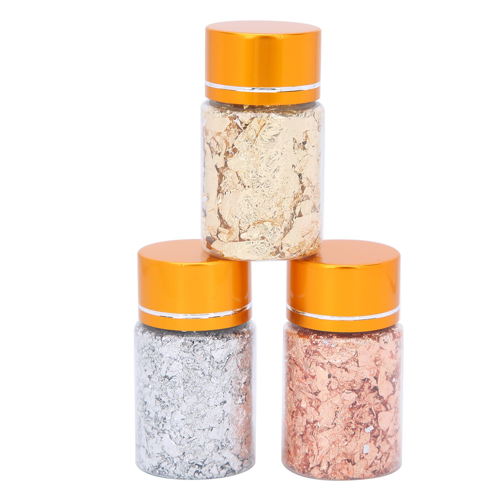 3PCS Gold Foil Flakes Imitation Gilding Metallic Leaf Flakes Set for Nail Art Painting Crafts
3PCS Gold Foil Flakes Imitation Gilding Metallic Leaf Flakes Set for Nail Art Painting Crafts