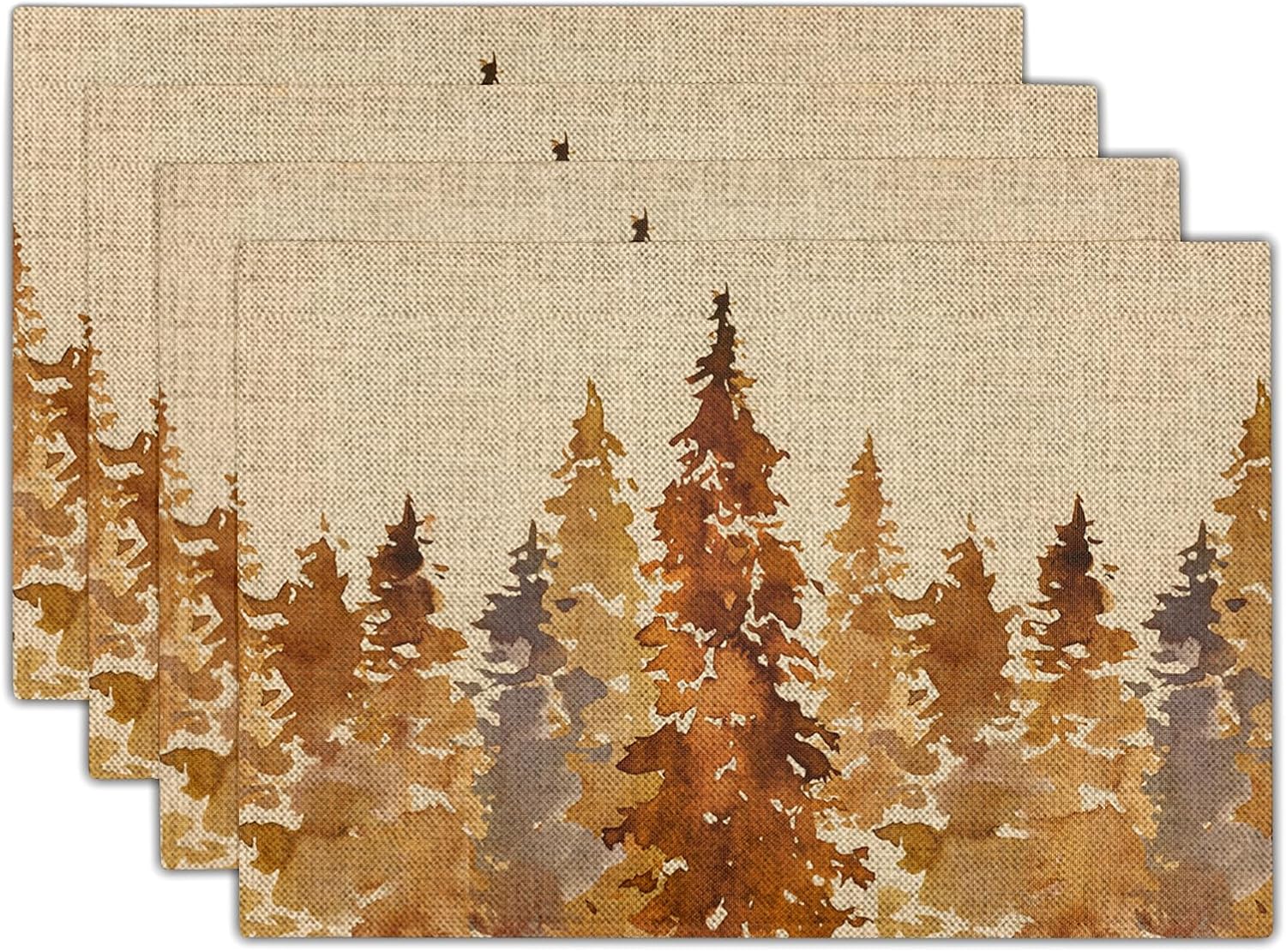 Fall Tree Placemats Set of 6 18x12 Inch Autumn Forest Linen Place Mats Wipeable Orange Pine Tree Table Mat 6PCS
Fall Tree Placemats Set of 6 18x12 Inch Autumn Forest Linen Place Mats Wipeable Orange Pine Tree Table Mat 6PCS