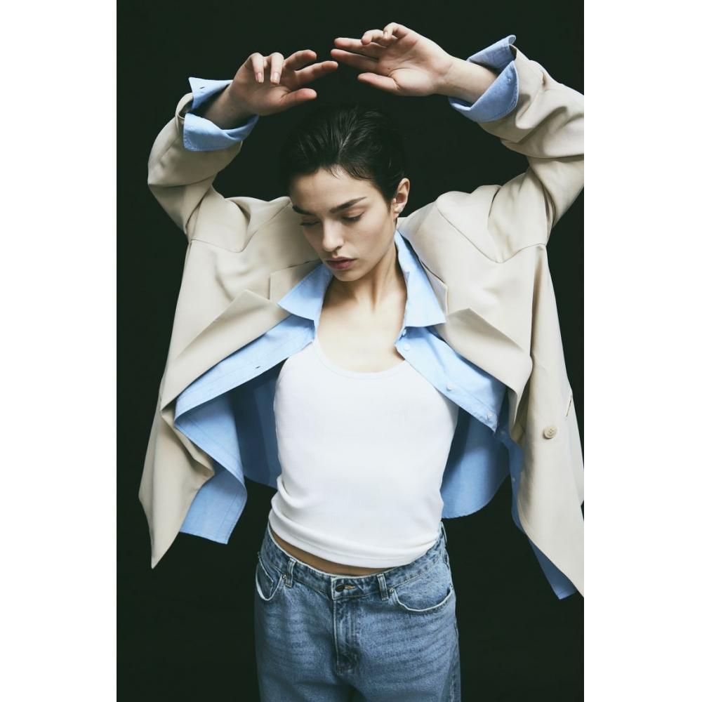 Двубортный пиджак HM светло-бежевый
Двубортный пиджак HM светло-бежевый