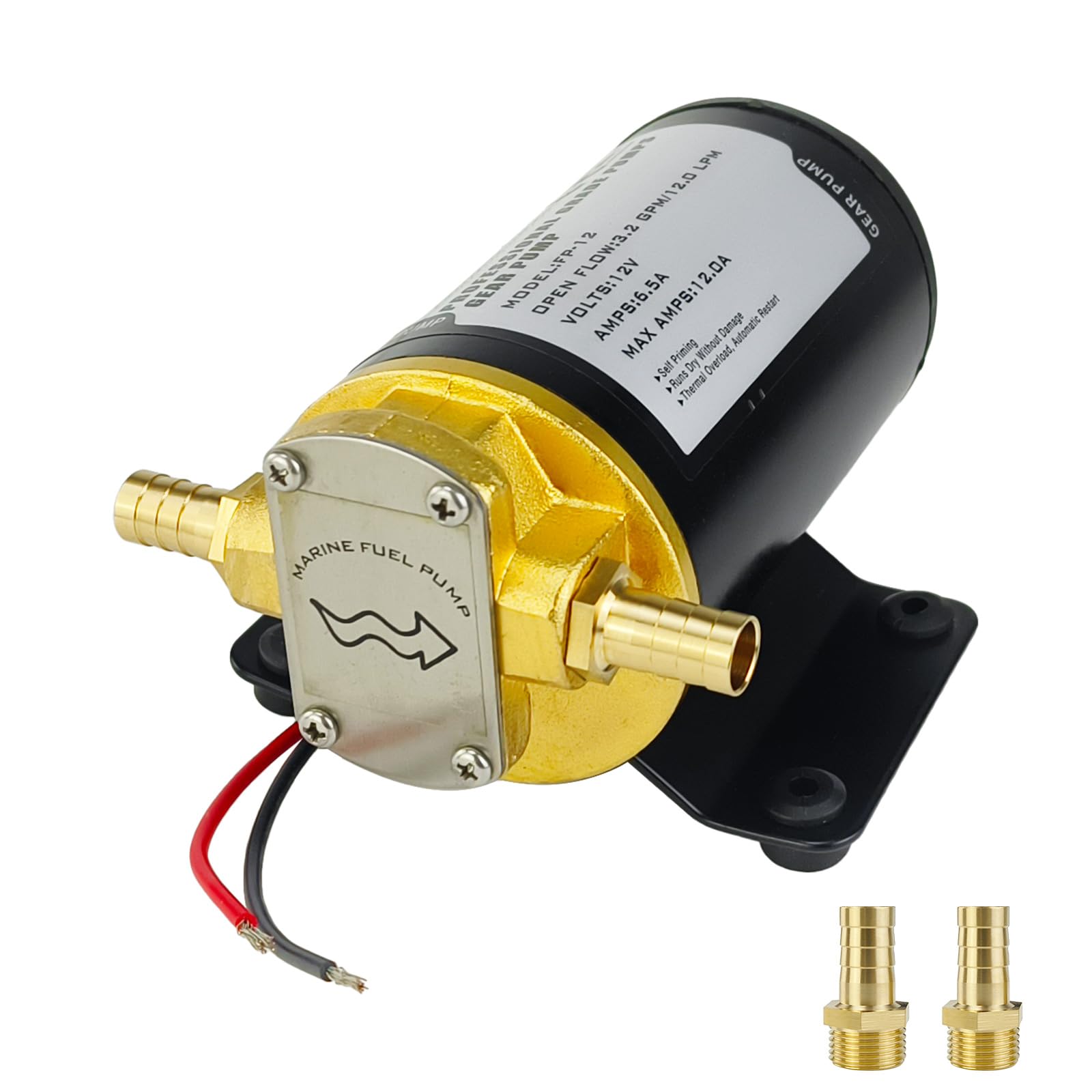 12V Oil Change Pump 3.2 GPM (12 LPM) Self-Priming Gear Pump for Engine Oil, Gear Oil, Marine Machinery, Vehicles, Boats, and Agricultural Equipment -
12V Oil Change Pump 3.2 GPM (12 LPM) Self-Priming Gear Pump for Engine Oil, Gear Oil, Marine Machinery, Vehicles, Boats, and Agricultural Equipment -