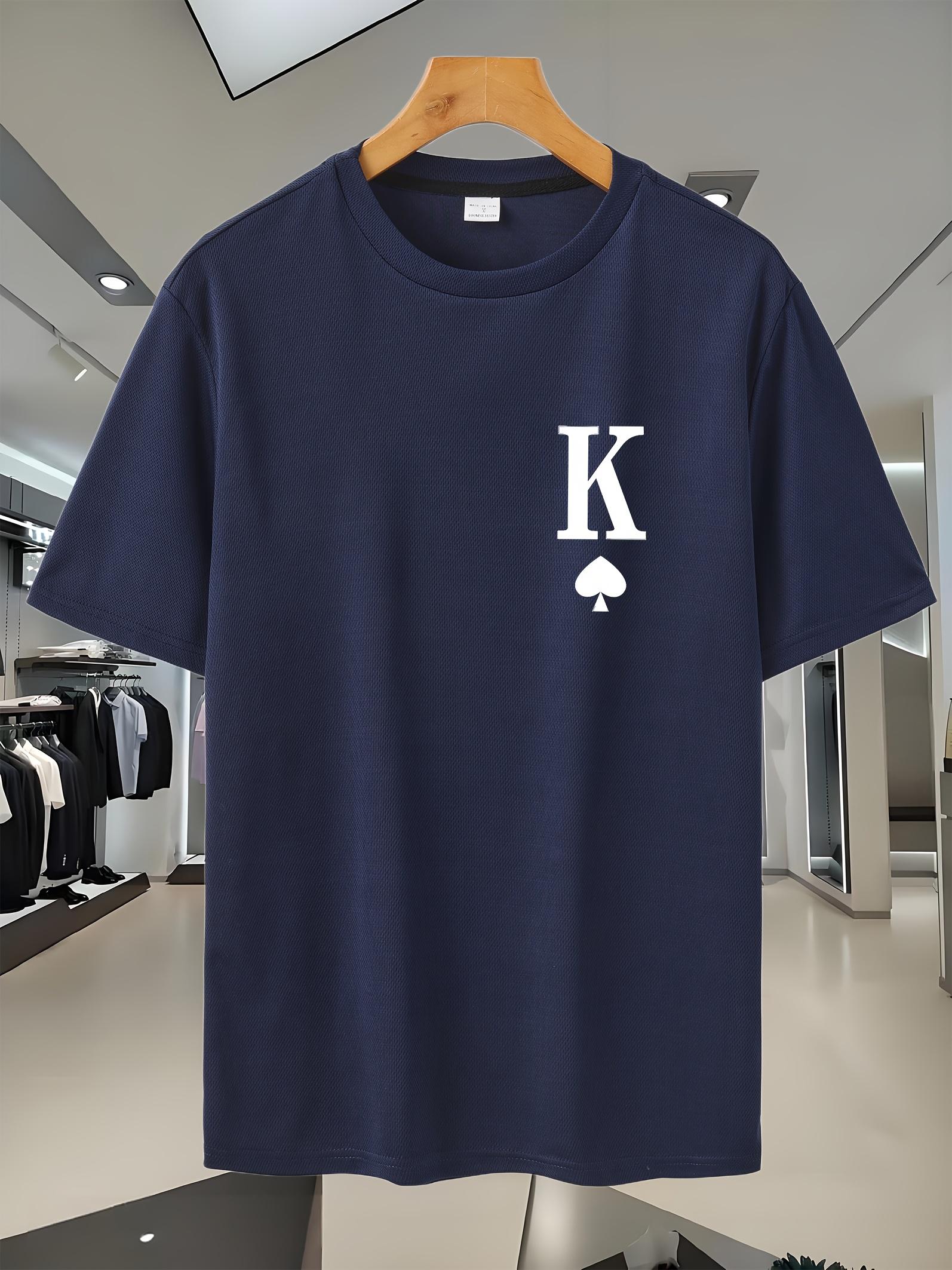 Breathable Mesh Athletic T-shirt - Navy Blue with White Spade & Letter K Graphic Print XXXXL
Breathable Mesh Athletic T-shirt - Navy Blue with White Spade & Letter K Graphic Print XXXXL