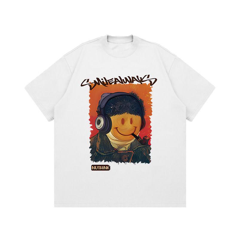 Japanese-style Harajuku Style Smiling Oil Painting Small Round-neck T-shirt for Men, Loose Plus-size Couple Summer Short-sleeved 4XL
Japanese-style Harajuku Style Smiling Oil Painting Small Round-neck T-shirt for Men, Loose Plus-size Couple Summer Short-sleeved 4XL
