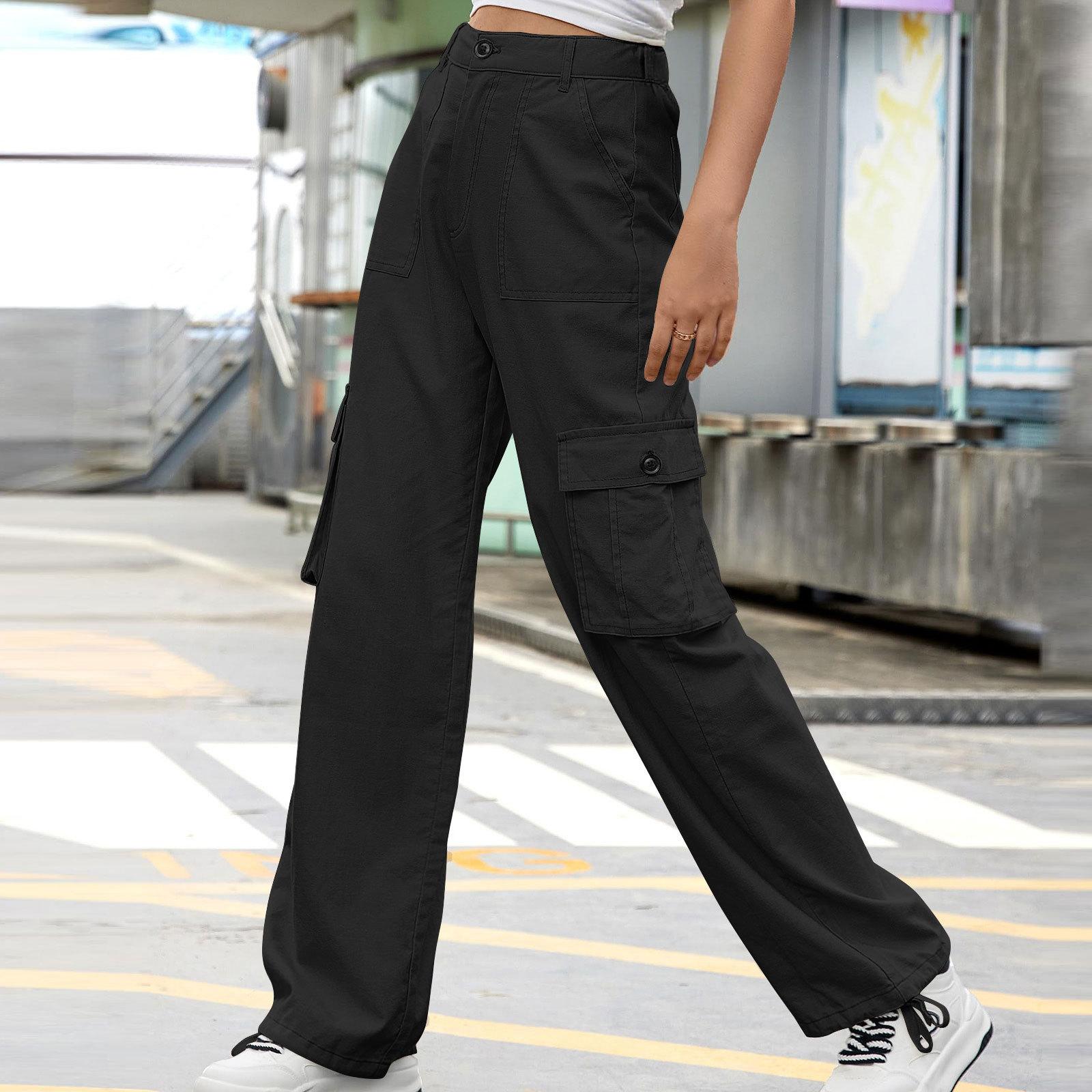Women s Casual Street Style Multi-pocket Straight High Waist Slim Wide Leg Work Trousers M чёрный
Women s Casual Street Style Multi-pocket Straight High Waist Slim Wide Leg Work Trousers M чёрный