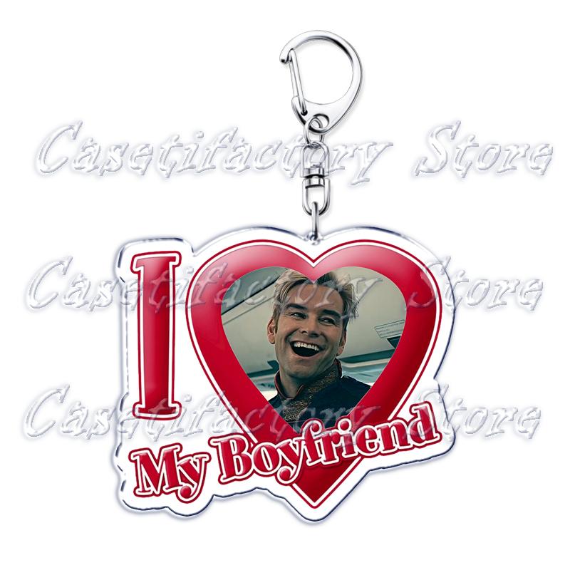 Hot The Boys TV I Love My Boyfriend Key Chain Keychains Homelander Billy Butcher Ring for Bag Pendant Keyring Jewelry Fans Gifts
Hot The Boys TV I Love My Boyfriend Key Chain Keychains Homelander Billy Butcher Ring for Bag Pendant Keyring Jewelry Fans Gifts