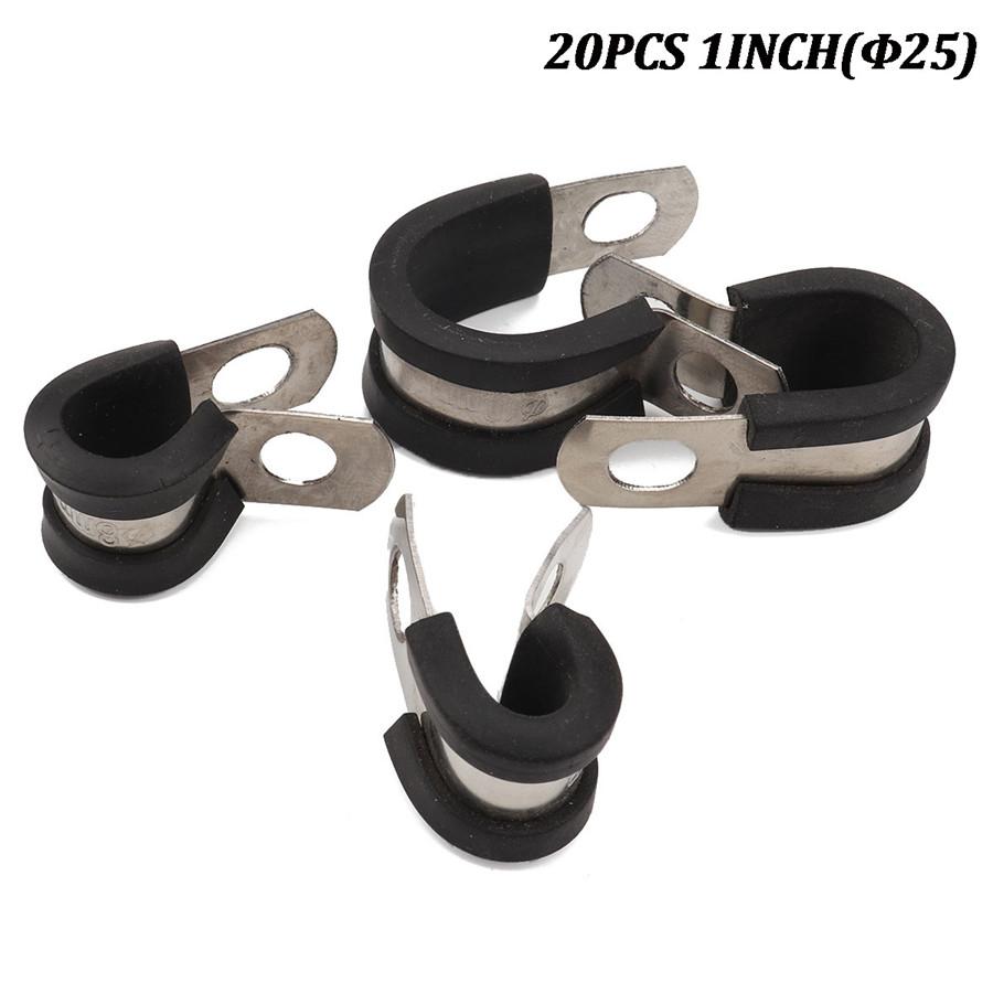 20PCS 1 Inch Stainless Steel Cable Clamp Rubber Cushioned Insulated Clamp Metal Clamp Tube Holder for Tube Pipe or Wire Cord Installation
20PCS 1 Inch Stainless Steel Cable Clamp Rubber Cushioned Insulated Clamp Metal Clamp Tube Holder for Tube Pipe or Wire Cord Installation