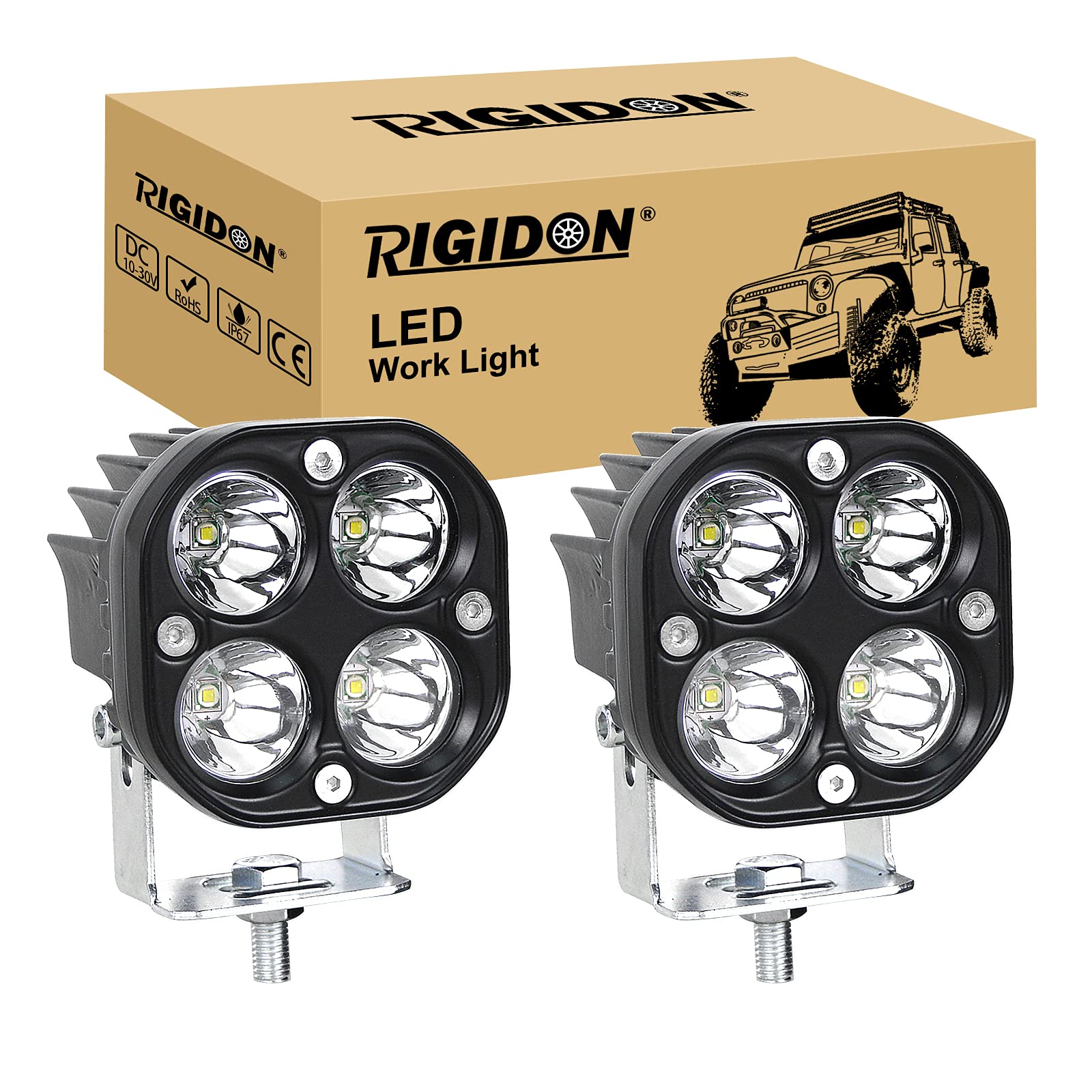 RIGIDON 2pcs 3 Square 40W Work Light LED Bar Light Car LED Narrow Angle Spotlight LED 6000K Waterproof and Dustproof Universal for 12V/24V
RIGIDON 2pcs 3 Square 40W Work Light LED Bar Light Car LED Narrow Angle Spotlight LED 6000K Waterproof and Dustproof Universal for 12V/24V