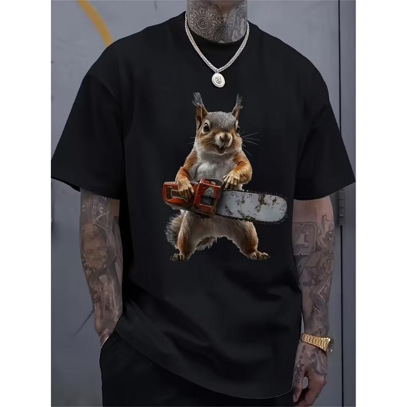 European Size Men s Squirrel Print T-Shirt Compatible for Concerts, Gym & Casual Wear - Breathable Short Sleeve Round Neck Shirt with Bold Squirrel 4XL чорний
European Size Men s Squirrel Print T-Shirt Compatible for Concerts, Gym & Casual Wear - Breathable Short Sleeve Round Neck Shirt with Bold Squirrel 4XL чорний