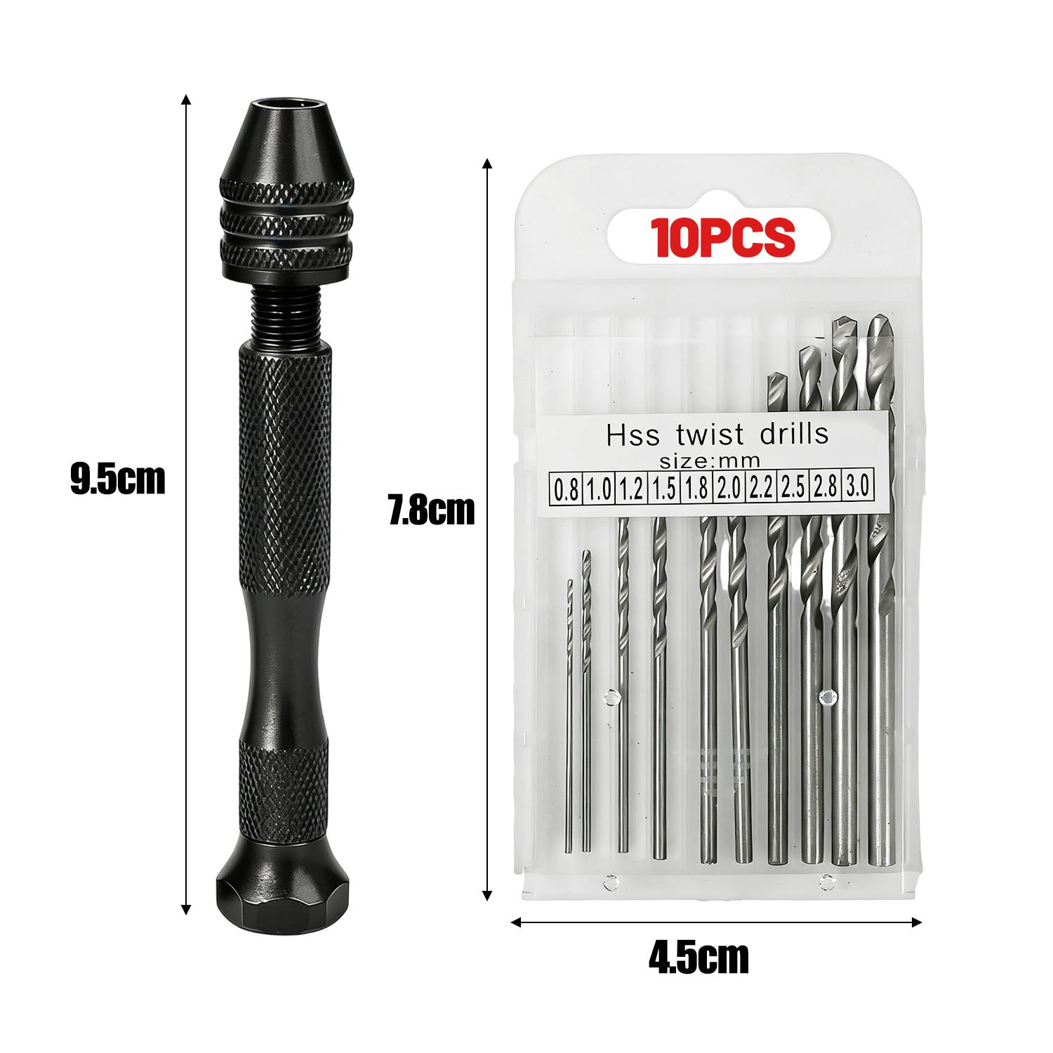 0.8-3.0mm Micro Hand Drill with Keyless Chuck Twist Drill Bits Woodworking Drilling Rotary Manual Tools for Jewelry Craft Making 1 Set чорний
0.8-3.0mm Micro Hand Drill with Keyless Chuck Twist Drill Bits Woodworking Drilling Rotary Manual Tools for Jewelry Craft Making 1 Set чорний