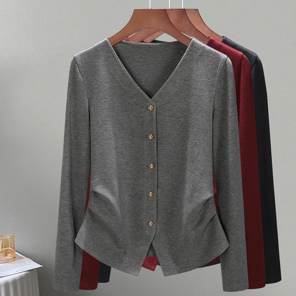 Autumn women s clothing new long-sleeved femininity shoulder solid color t-shirt design top XXXL
Autumn women s clothing new long-sleeved femininity shoulder solid color t-shirt design top XXXL