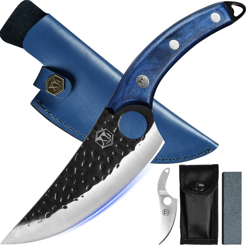 Нож в сербском стиле Кухня Синяя деревянная ручка Нож для нарезки костей с футляром в ножнах Подарочная упаковка 6-дюймовый нож из нержавеющей стали
Нож в сербском стиле Кухня Синяя деревянная ручка Нож для нарезки костей с футляром в ножнах Подарочная упаковка 6-дюймовый нож из нержавеющей стали