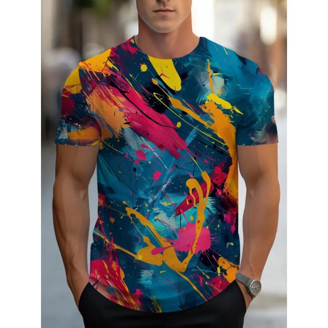 Men s Colorful Splashed Ink T-Shirt Abstract Graffiti 3D Printing Casual Short Sleeved Street Wear Hip-Hop Trend Loose Top 6XL
Men s Colorful Splashed Ink T-Shirt Abstract Graffiti 3D Printing Casual Short Sleeved Street Wear Hip-Hop Trend Loose Top 6XL