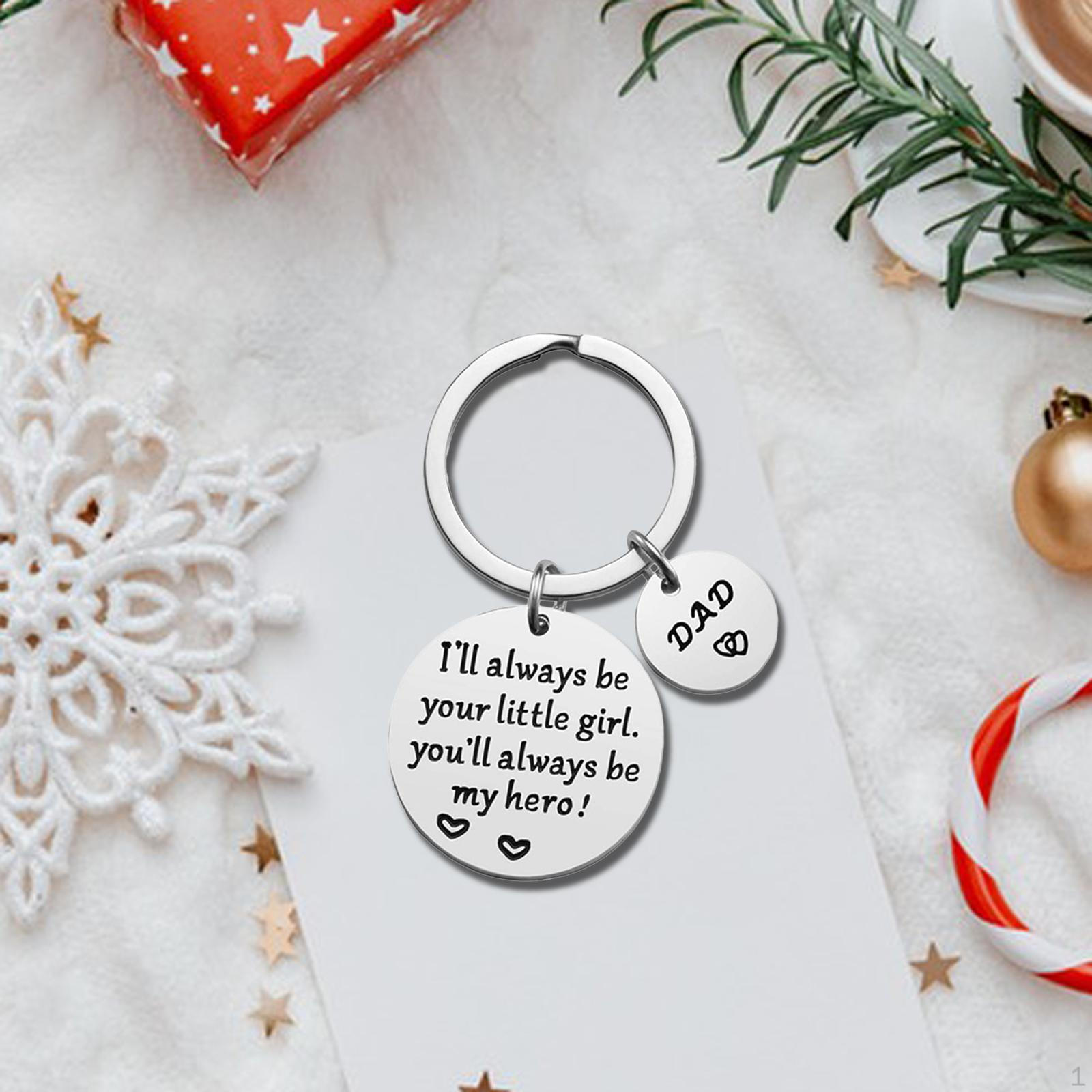 Брелок для папы, подарок на день отца, брелок из нержавеющей стали daughter
