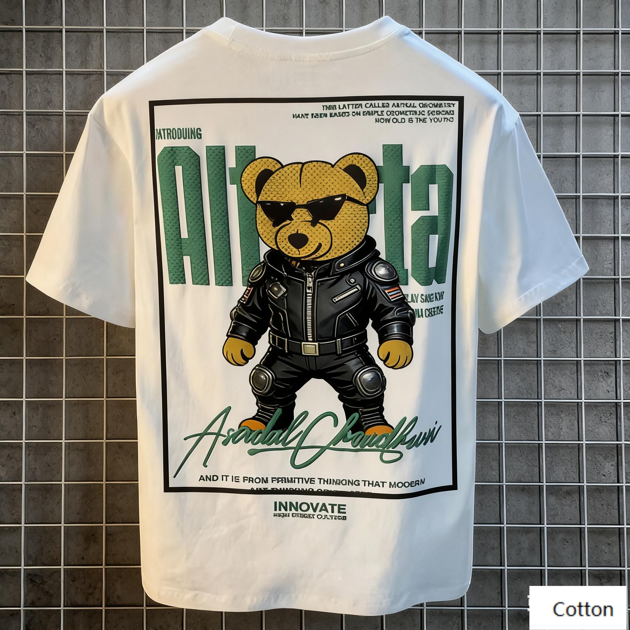 American Street Style Cool Bear Graphic TShirt with Rainbow Lettering Print Retro Cotton Tee Aesthetic HipHop M
American Street Style Cool Bear Graphic TShirt with Rainbow Lettering Print Retro Cotton Tee Aesthetic HipHop M