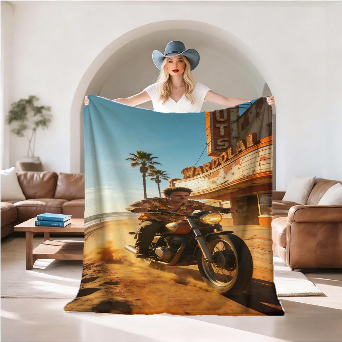 Retro Road Biker Pattern Flannel printed blanket suitable for all seasons suitable for living room office sofa and travel 75x100cm (30x40inch)
Retro Road Biker Pattern Flannel printed blanket suitable for all seasons suitable for living room office sofa and travel 75x100cm (30x40inch)