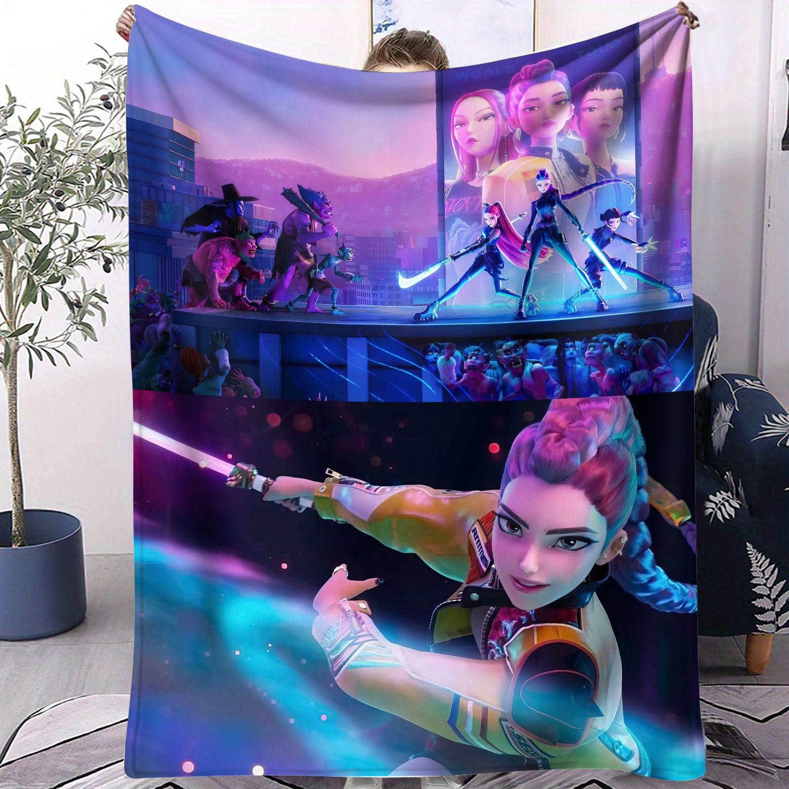 K Pop Demon Hunters Flannel Blanket Sequin Look Limited Throw Blanket for Home Sofa Bed Cover Travel Camping Anime Fans Gift 75x90cm
K Pop Demon Hunters Flannel Blanket Sequin Look Limited Throw Blanket for Home Sofa Bed Cover Travel Camping Anime Fans Gift 75x90cm