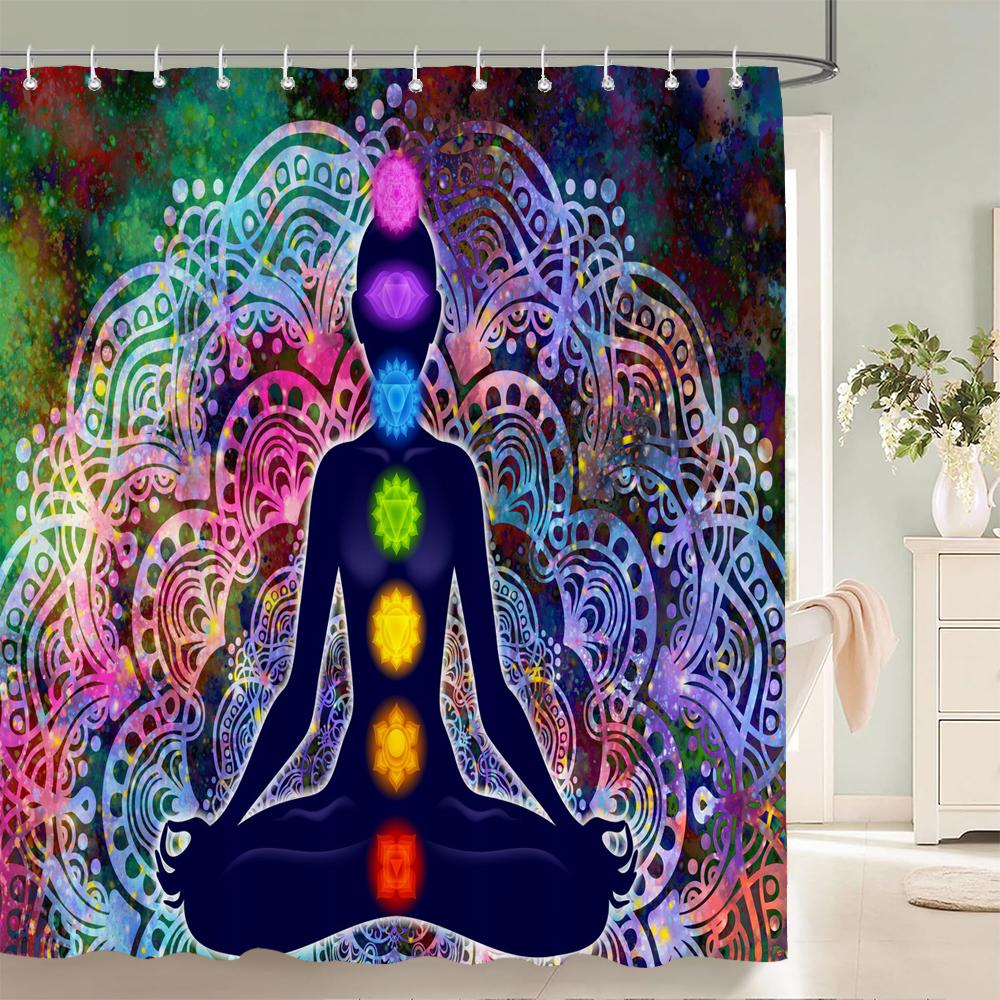 Meditation Seven Chakra Shower Curtain Bathroom Curtains 3D Printing Indian Buddha Waterproof Polyeste Fabric Bathtub Decor W60H190(CM)-1 Pcs
Meditation Seven Chakra Shower Curtain Bathroom Curtains 3D Printing Indian Buddha Waterproof Polyeste Fabric Bathtub Decor W60H190(CM)-1 Pcs