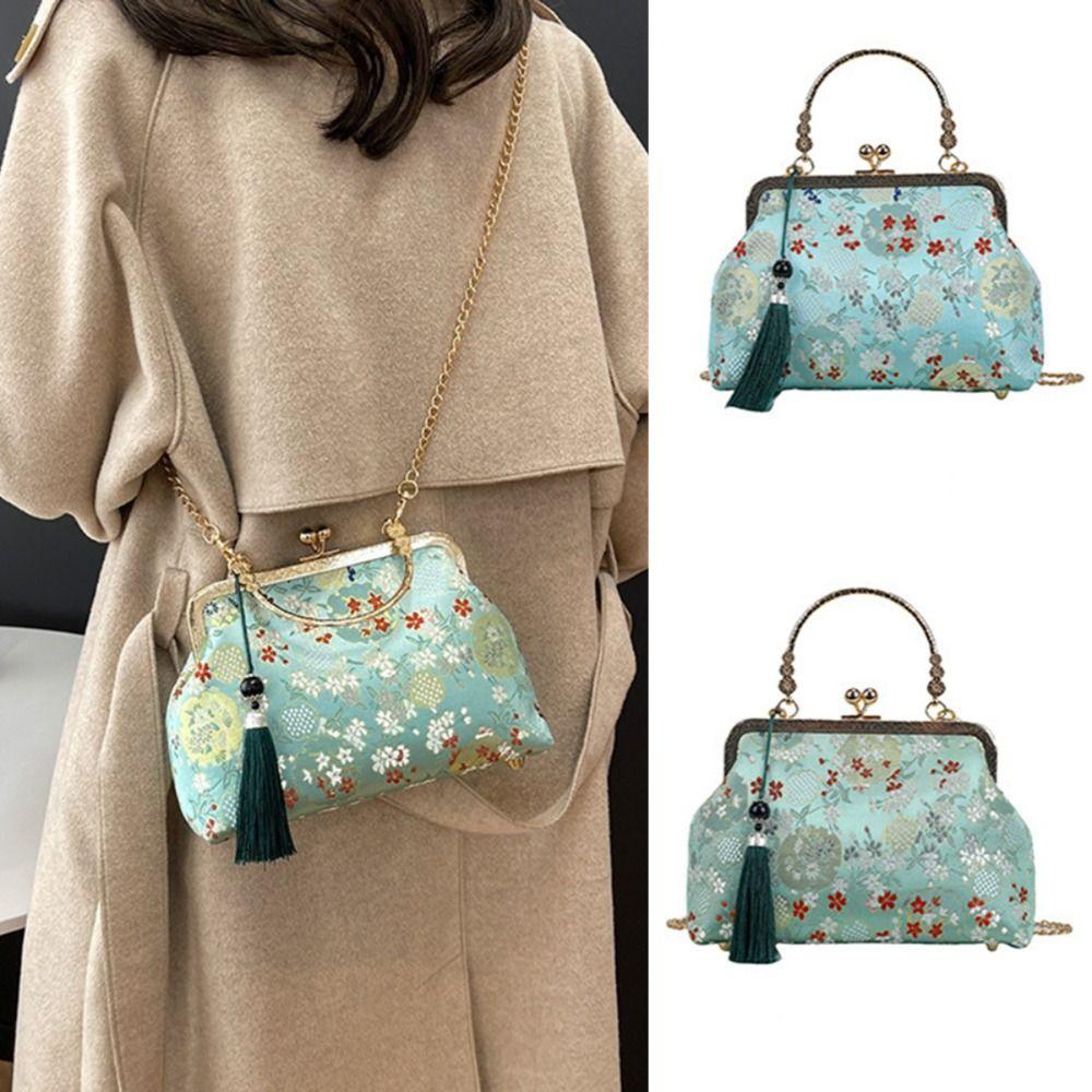 Flower Chinese Style Handbag Retro Kiss Lock Shoulder Bag Crossbody Bags Photography Props зелений
Flower Chinese Style Handbag Retro Kiss Lock Shoulder Bag Crossbody Bags Photography Props зелений