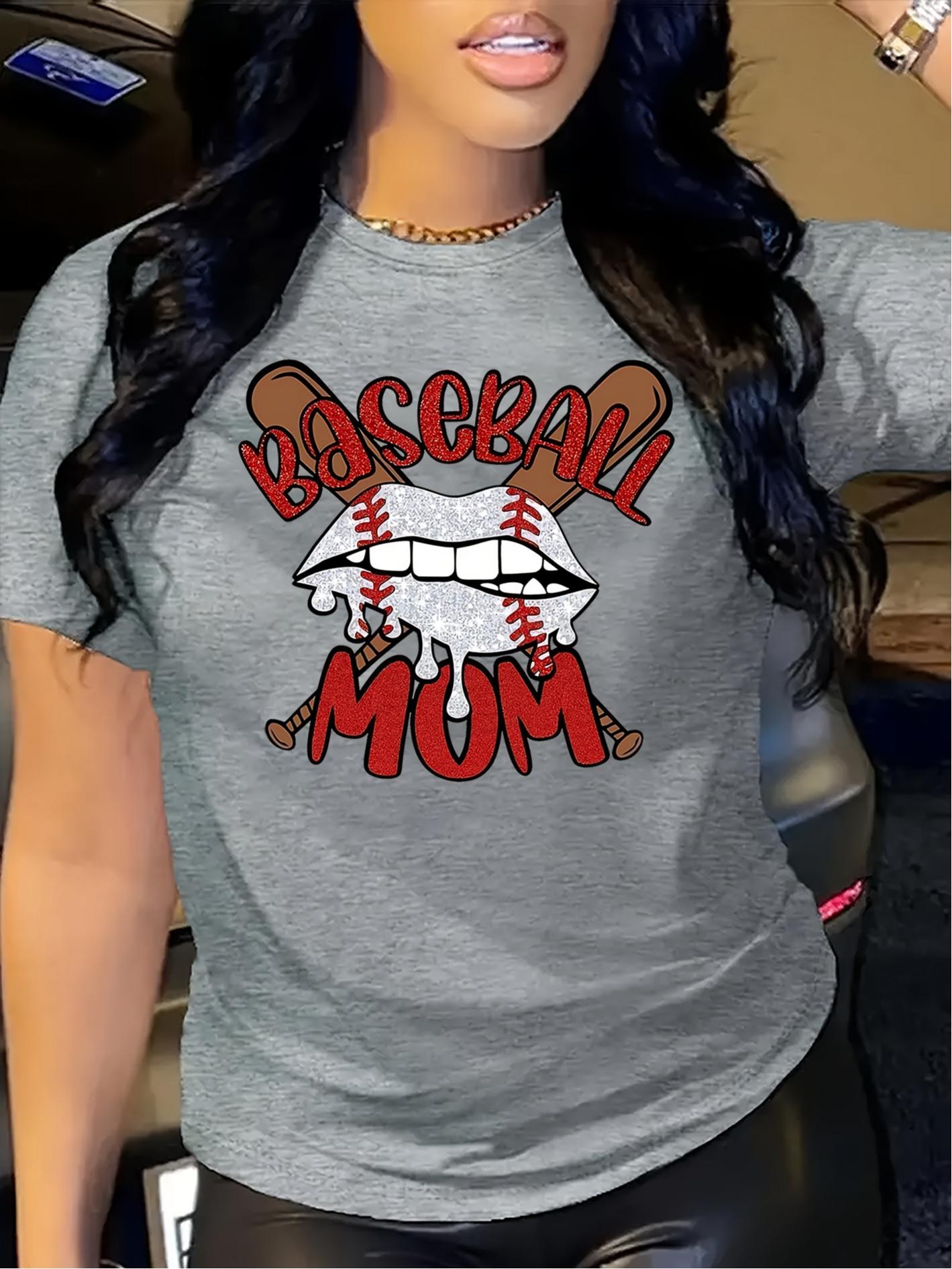 Casual crew neck short sleeve T-shirt with baseball graphic and shiny lettering print 5XL
Casual crew neck short sleeve T-shirt with baseball graphic and shiny lettering print 5XL