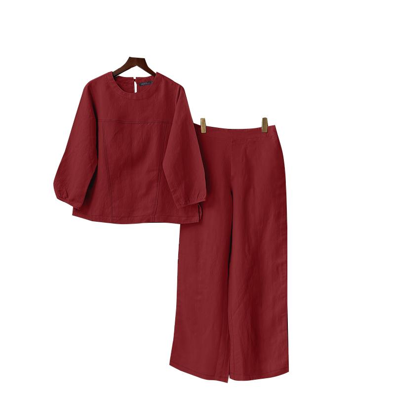 ZANZEA Women O-neck Lantern Sleeves Pockets Solid Color Straight Tops Trousers Outfits 5XL
ZANZEA Women O-neck Lantern Sleeves Pockets Solid Color Straight Tops Trousers Outfits 5XL