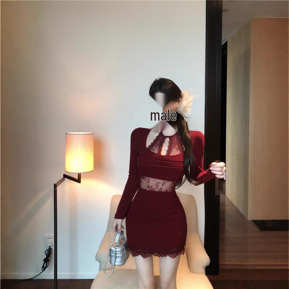 Pure & Sexy Lace Patchwork Long Sleeve Slimming Dress - Waist-Hugging, Hip-Lifting Short Skirt for Autumn/Winter Medium чорний
Pure & Sexy Lace Patchwork Long Sleeve Slimming Dress - Waist-Hugging, Hip-Lifting Short Skirt for Autumn/Winter Medium чорний