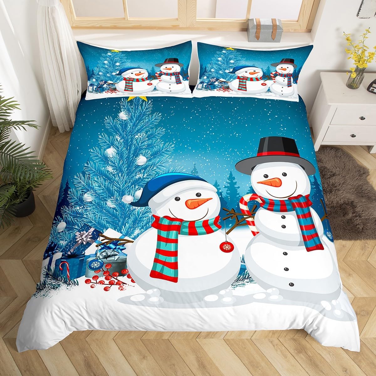 Christmas Soft Duvet Cover Twin Quen Xmas Tre Snowflake Snowman Print Warm Comforter Cover Microfiber Carton Beding Set New Year Gift 135*200cm Eu-Single
Christmas Soft Duvet Cover Twin Quen Xmas Tre Snowflake Snowman Print Warm Comforter Cover Microfiber Carton Beding Set New Year Gift 135*200cm Eu-Single