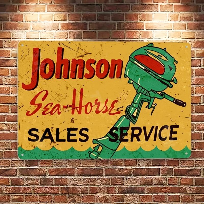 Vintage Johnson Sea Horse Outboard Motor Metal Wall Sign Rustic Nautical Decor with Green Engine Illustration on Distressed Ye 20x30cm(7.8x11.8inch)
Vintage Johnson Sea Horse Outboard Motor Metal Wall Sign Rustic Nautical Decor with Green Engine Illustration on Distressed Ye 20x30cm(7.8x11.8inch)