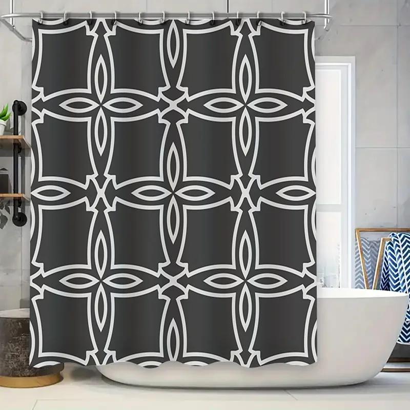 Modern Bath Shower Curtain Fabric Waterproof Decorative Home Decoration Black White Pattern W60H190(CM)-1 Pcs
Modern Bath Shower Curtain Fabric Waterproof Decorative Home Decoration Black White Pattern W60H190(CM)-1 Pcs